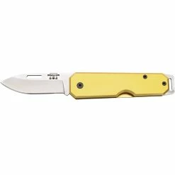 Wholesale 🤩 Bear & Son Cutlery 110 Yellow Clip Lightweight Aluminum Slip Joint Drop Point 🛒