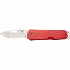 Hot Sale 😀 Bear & Son Cutlery 110 Red Clip Lightweight Aluminum Slip Joint Drop Point Knife 🎉