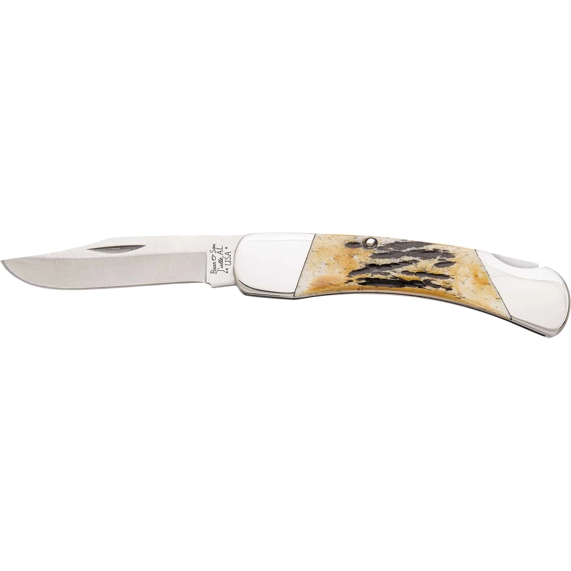 Best deal 🥰 Bear & Son Cutlery Genuine India Stag Bone Clip Point Lockback Knife 🔥