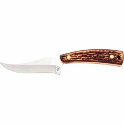 Cheap 👍 Bear & Son Cutlery Stag Delrin Upswept Skinner Knife With Leather Sheath 🤩
