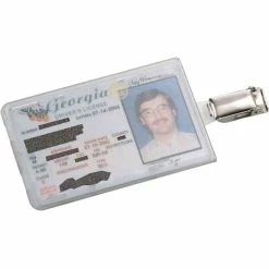 Brand new ✨ Brigade QM Government ID Vinyl Holder Vertical Open Top With Clips 2 Pk. 🧨