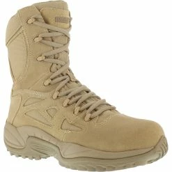 Cheap 👏 Reebok Men's RB8894 Rapid Response IMP Side Zip Comp Toe Desert Military 🥾 Boots Tan 🎁